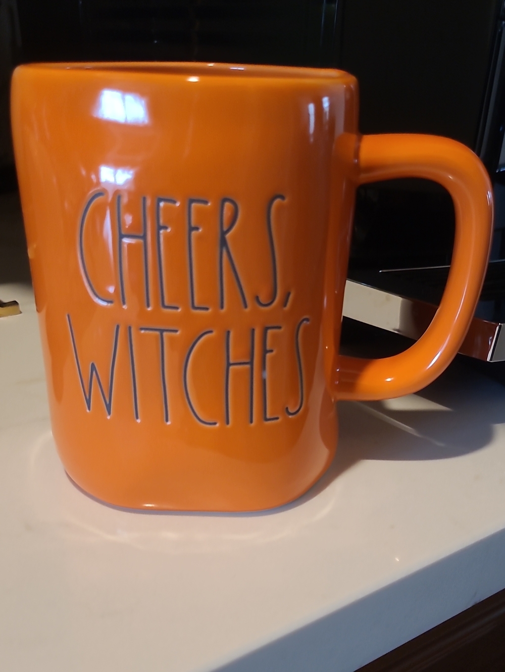Rae Dunn By Magenta Cheers Witches Orange Ceramic Mug
